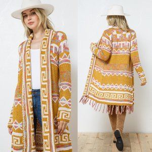 Aztec Fringe Cardigan Sweater Gorgeous colors!